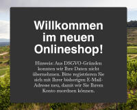 Willkommen im neuen Onlineshop!
Hinweis: Aus DSGVO-Gründen konnten wir Ihre Daten nicht übernehmen. Bitte registrieren Sie sich mit Ihrer bisherigen E-Mail-Adresse neu, damit wir Sie Ihrem Konto zuordnen können.